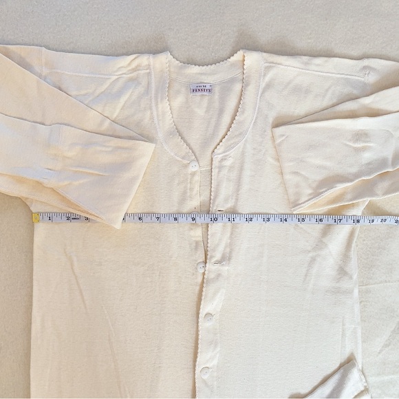 Button front onzie long John one piece suit in creme vintage men’s size XL - Picture 2 of 9